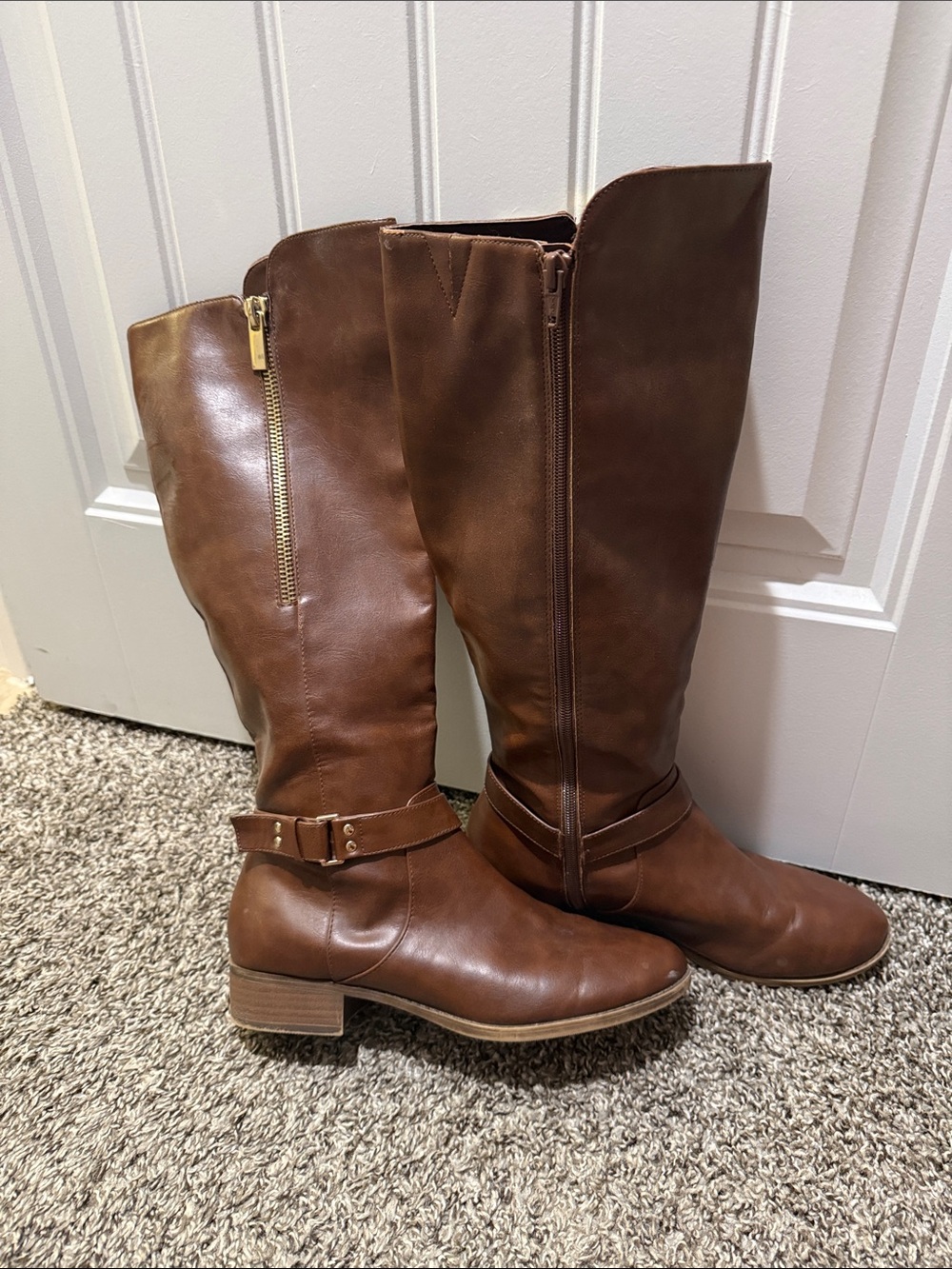 Brown Knee High Riding Boots – Cognac